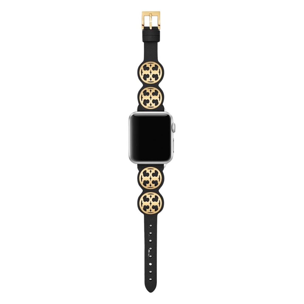 TORY BURCH MILLER BAND FOR APPLE WATCH BLACK LEATHER, 38 MM – 40 MM  NWT.